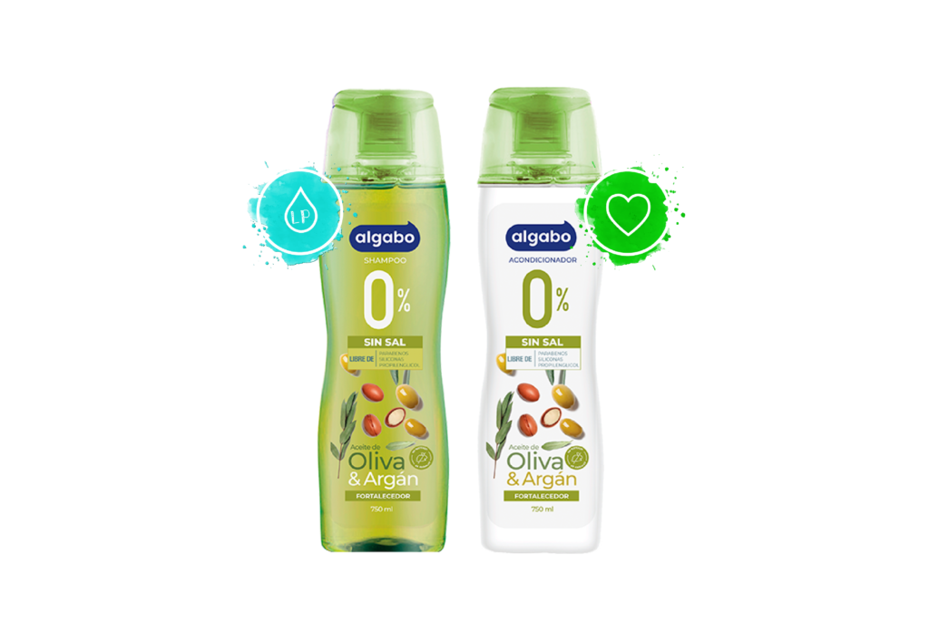 Shampoo y acondicionador Algabo de Oliva y Argán 